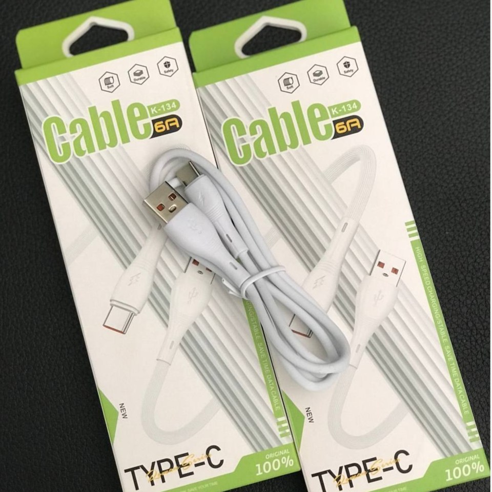 کابل شارژر تایپ سی type c مدل cable k134 6a