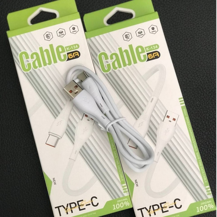 کابل شارژر تایپ سی type c مدل cable k134 6a