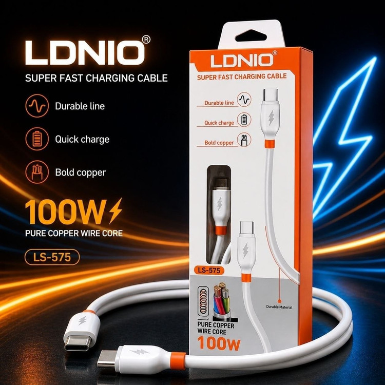 کابل دو سر تایپ سی برند LDNIO مدل LS-575